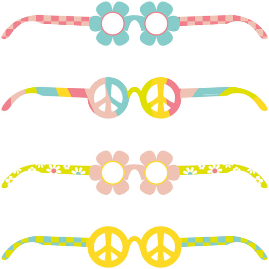 Paper Glasses 4ct - Flower Power