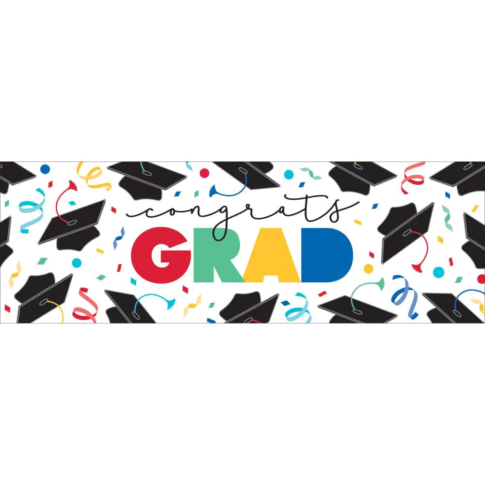 Giant Party Banner - Grad Cap Toss