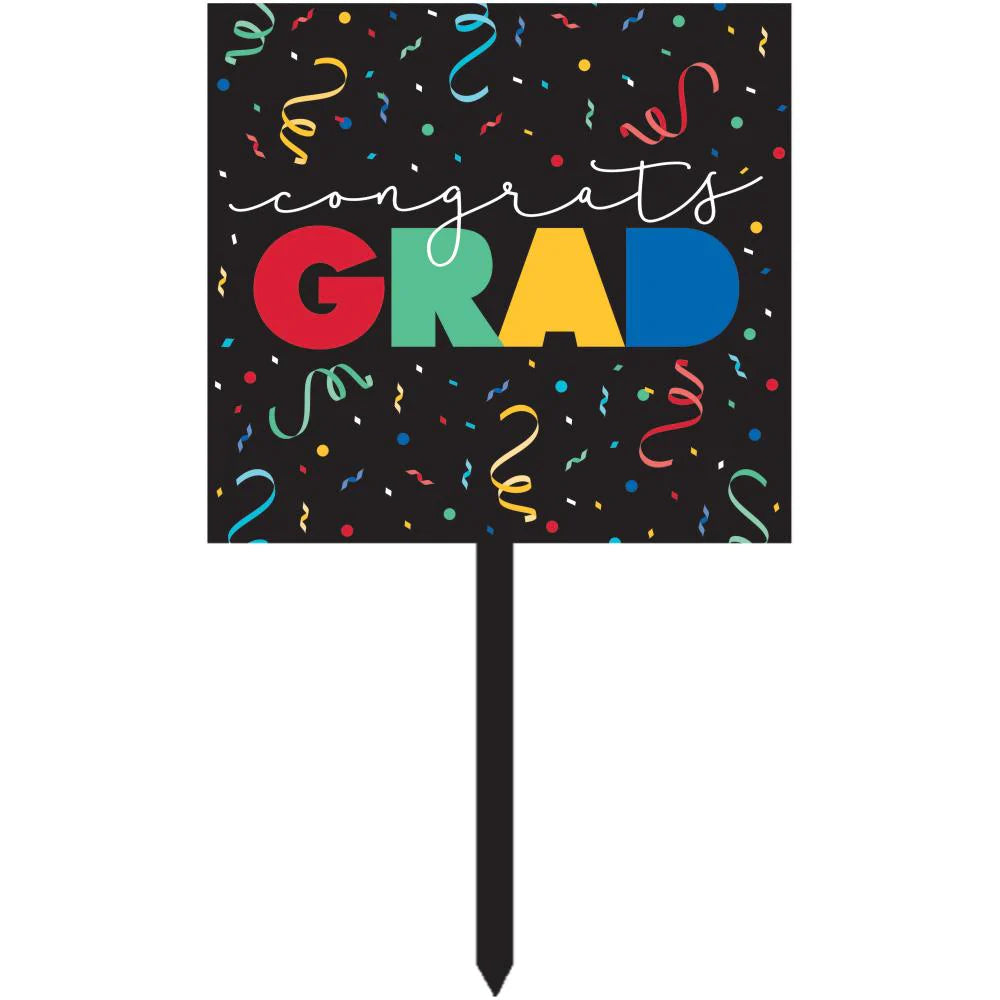 Yard Sign - Grad Cap Toss