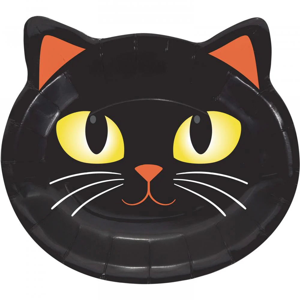 Halloween Cat Shaped Plate - 8ct