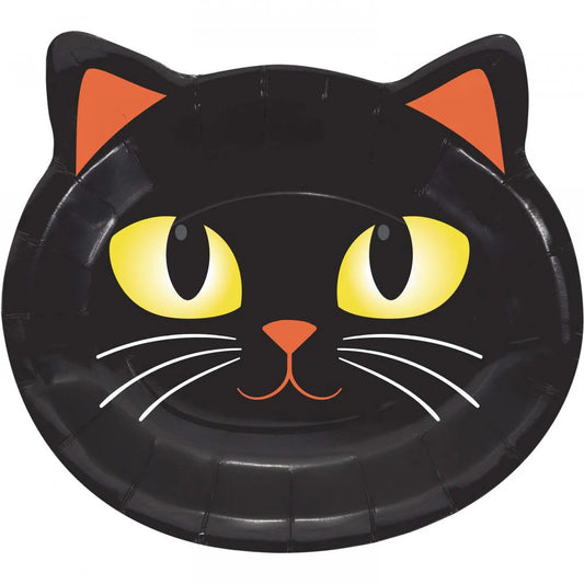 Halloween Cat Shaped Plate - 8ct