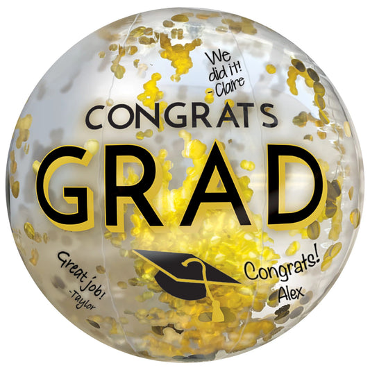 Congrats Grad Beach Ball w/ Confetti