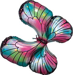 30" Supershape Mylar - Teal Pink Butterfly