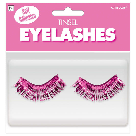 Tinsel Eyelashes - Pink