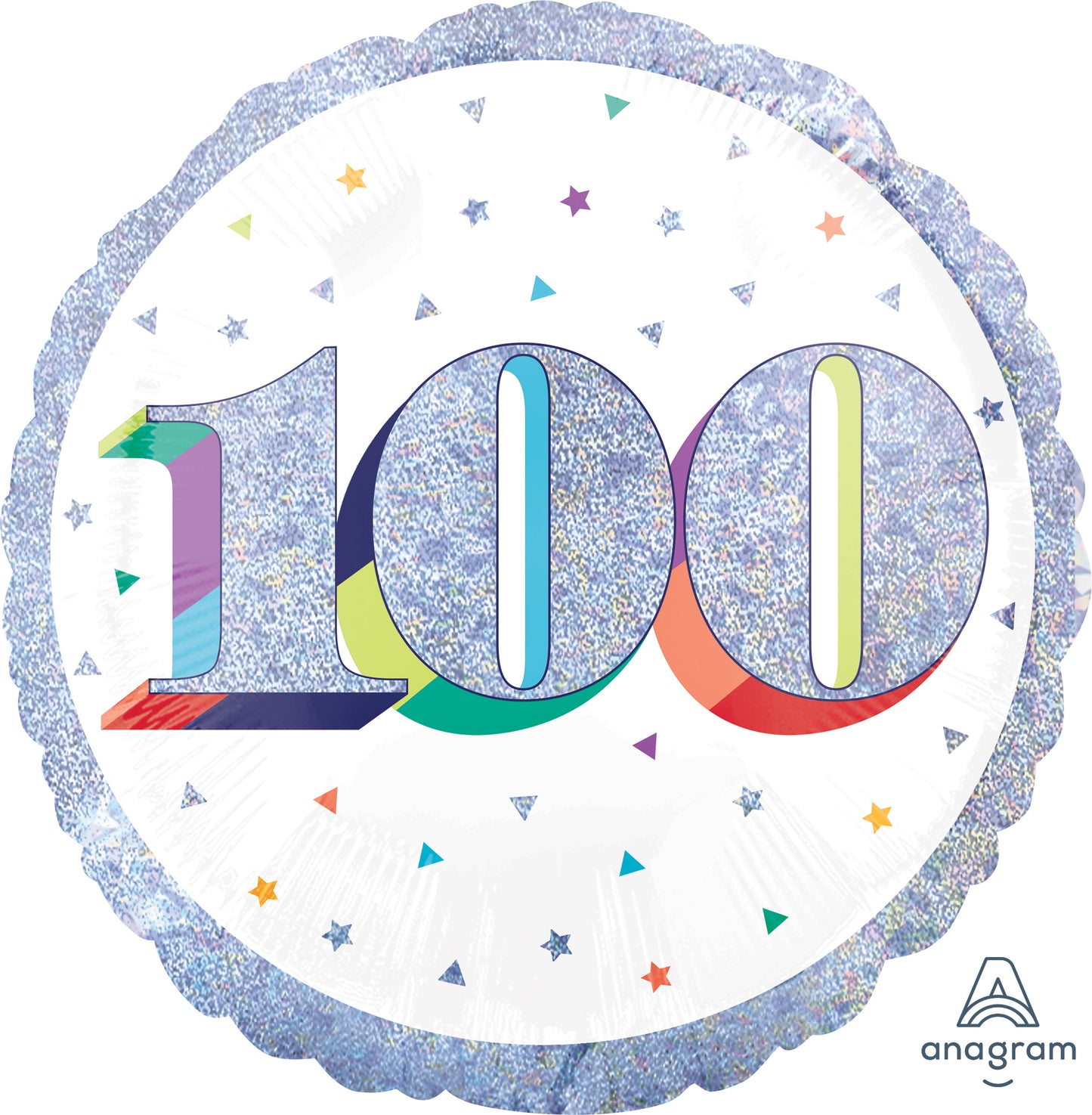 18" Mylar - Holographic Here's to Your Birthday #100