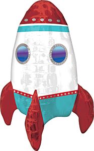 21" Air Filled Supershape Mylar - Rocket Ship