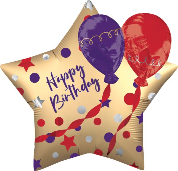 28" Satin Birthday Balloons ez-fill multi-balloon