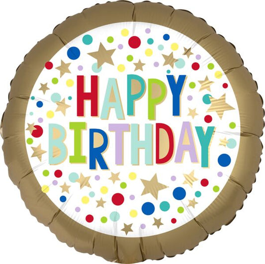Gold Satin Marquee Birthday - 18"