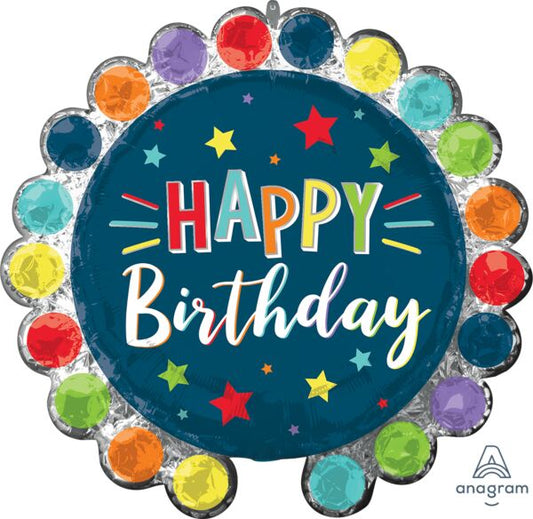 26 " Supershape Mylar - Dot Circle Birthday