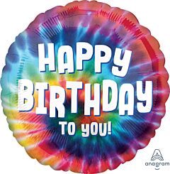 17" Mylar - Tie Dye Birthday