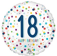 17" Mylar - Confetti Birthday 18