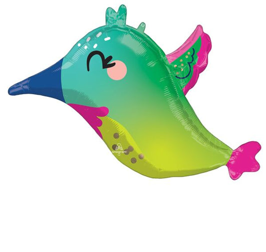25" Supershape Mylar - Colorful Hummingbird