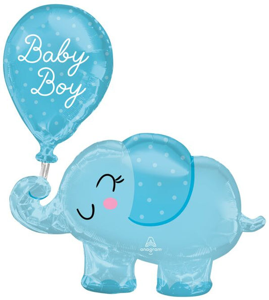 31" Supershape Mylar - Baby Boy Elephant