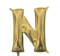 16" Air-Filled - White Gold Letter "N"