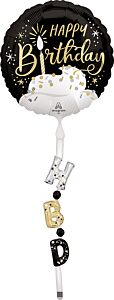 69" Airwalker - Satin Black Silver Gold Birthday