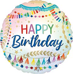 17" Mylar - Birthday Streamers