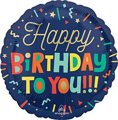 17" Mylar - Bright Birthday Blocks