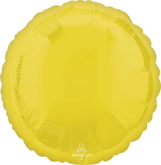 Vibrant Yellow Round Mylar - 17"