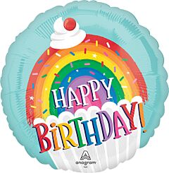 17" Mylar - Rainbow Sprinkle Birthday