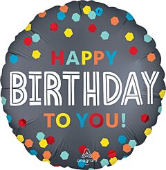 18" Mylar - Confetti Burst Birthday