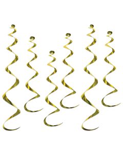 Metallic Whirls - Yellow 6ct