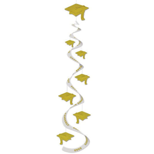 Grad Cap Whirls - Gold 3ct