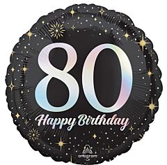 17" Mylar - Sparkling Birthday 80