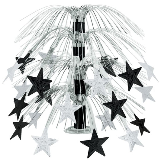 Star Cascade Centerpiece - Black & Silver