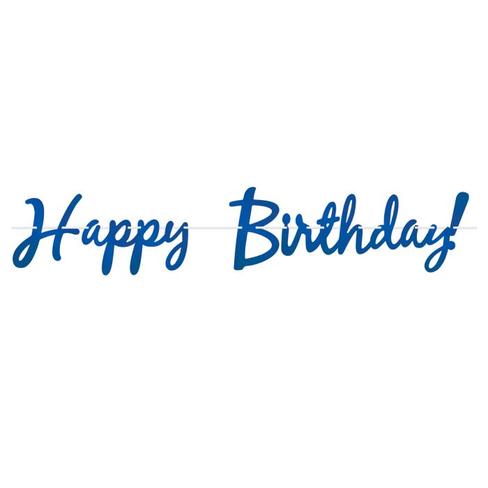 Banner - Blue Foil Happy Birthday