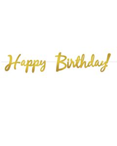 Banner - Gold Happy Birthday