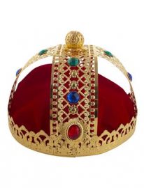 Plush Crown with Metal Embellishment - Red