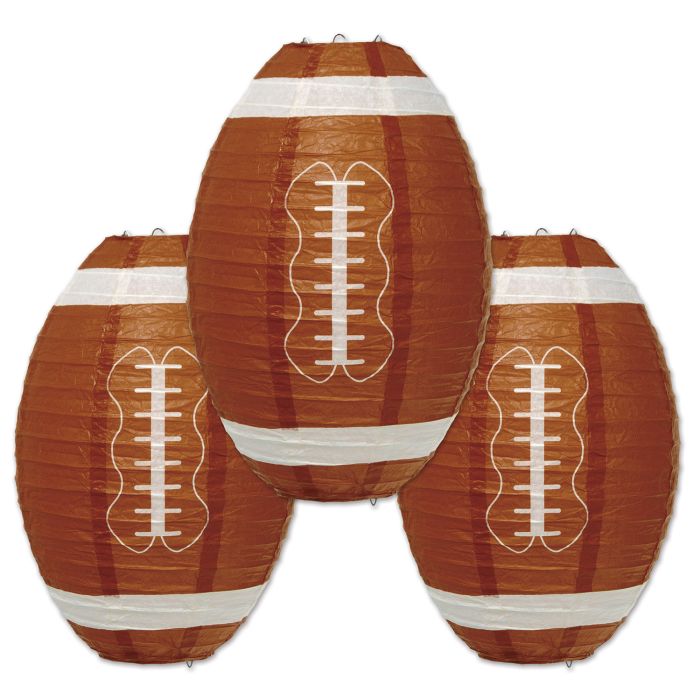 Football Paper Lanterns - 3ct.