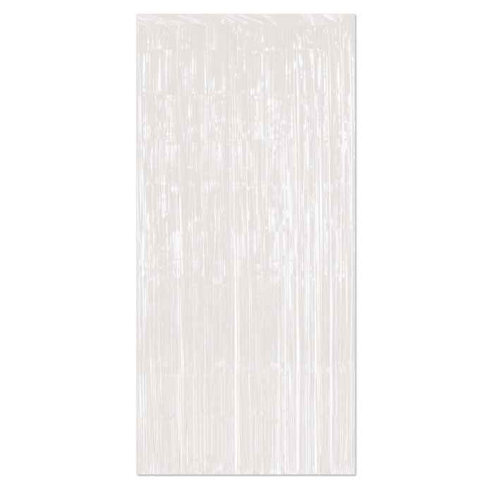 Metallic Fringe Curtain - White