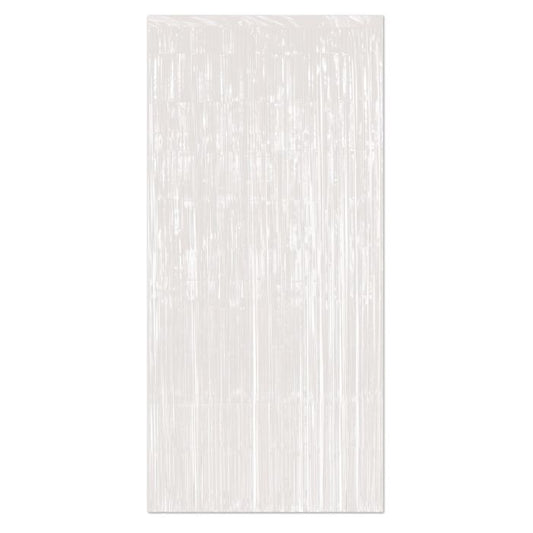 Metallic Fringe Curtain - White