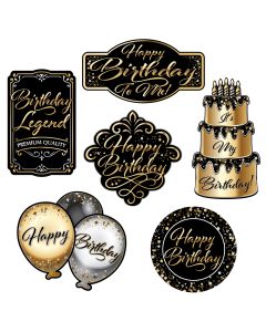 Happy Birthday Cutouts 6pc
