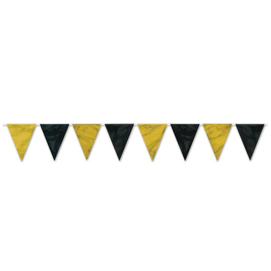 Black & Gold Pennant Banner