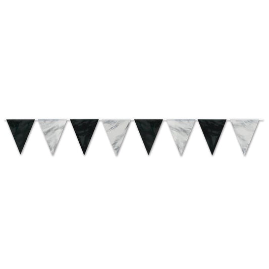 Black & Silver Pennant Banner