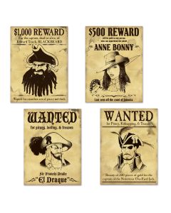 Pirate Wanted Sign Cutouts