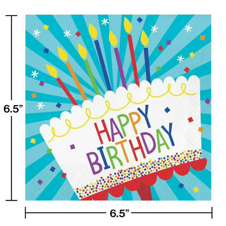 Cake Birthday-  Lunch Napkins 16ct