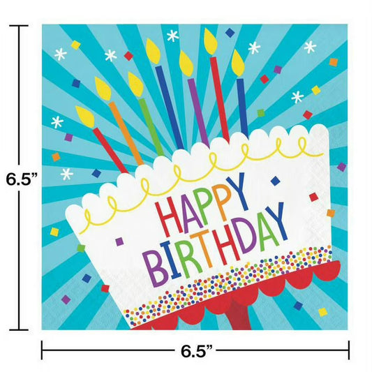 Cake Birthday-  Lunch Napkins 16ct