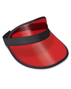 Clear Plastic Dealer's Visor - Red