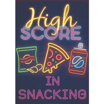Metal Sign - High Score in Snacking