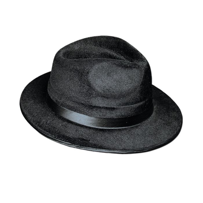 Velvet Felt Fedora - Black