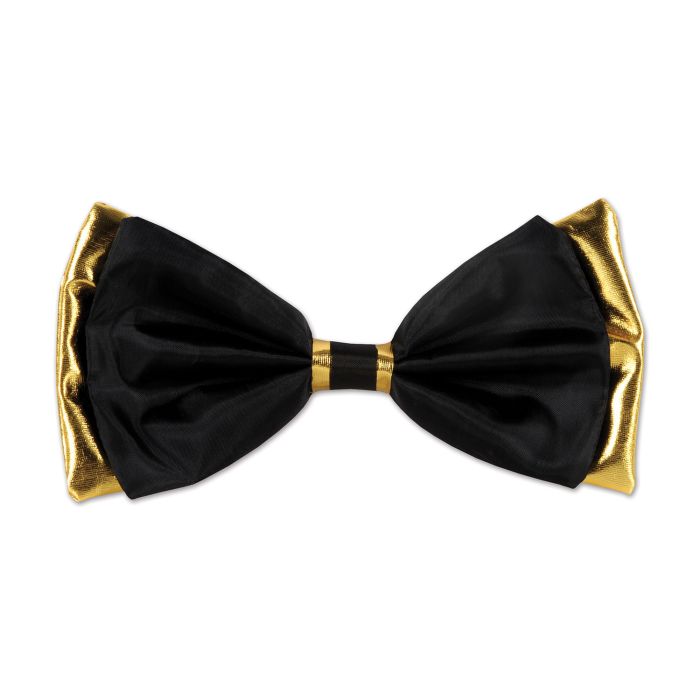 Fabric Bow Tie - Black and Gold