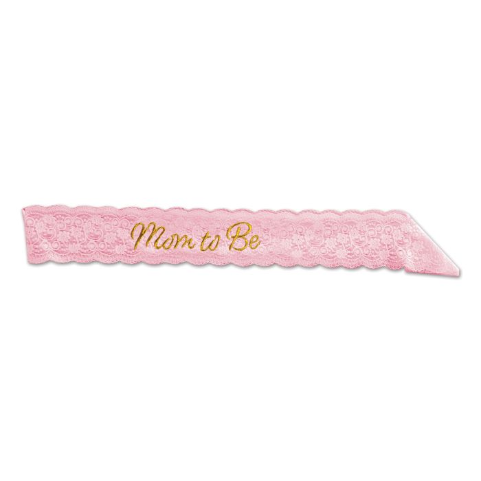 Mom to Be Lace Sash - Pink