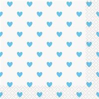 Blue Hearts - Beverage Napkins 16ct