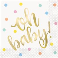 Gold Oh Baby - Lunch Napkins 16ct