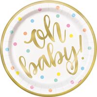 Gold Oh Baby - Lunch Plates 8ct
