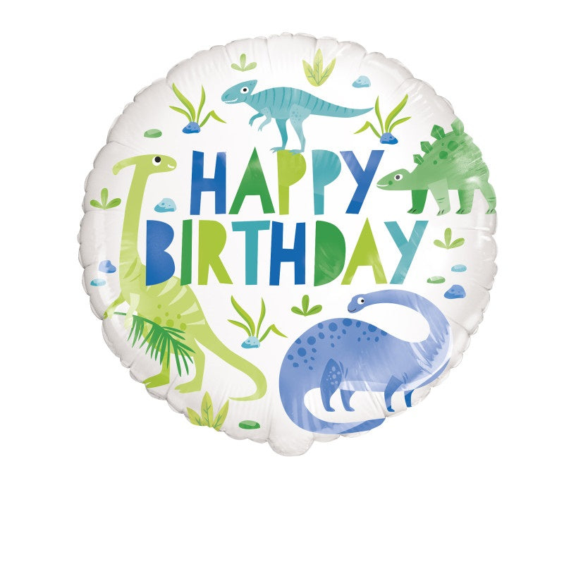 18" Mylar - Blue & Green Dinosaur