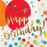 Glitzy Gold Birthday - Lunch Napkins 16ct